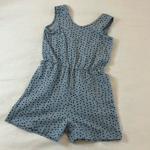 Girls Alice + Ames Blue Dot Romper with Side pockets Size 10